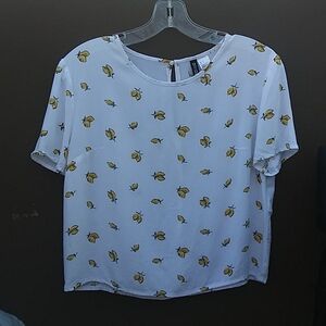 Divided lemon/lime Print Crop Top Sz 4